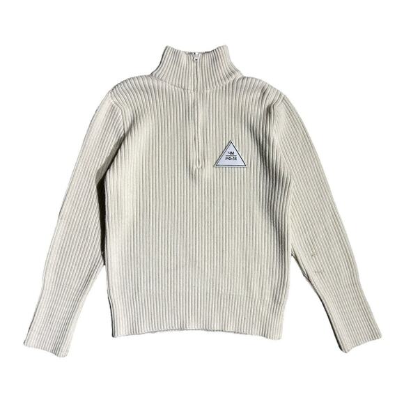 Gosha Rubchinskiy Quarter zip ribbed wool knit - Picture 1 of 4